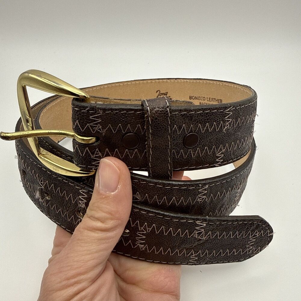 Tony Lama Western Belt Size 38 Brown Bonded Leather USA Cowboy Rodeo 29524 Texas